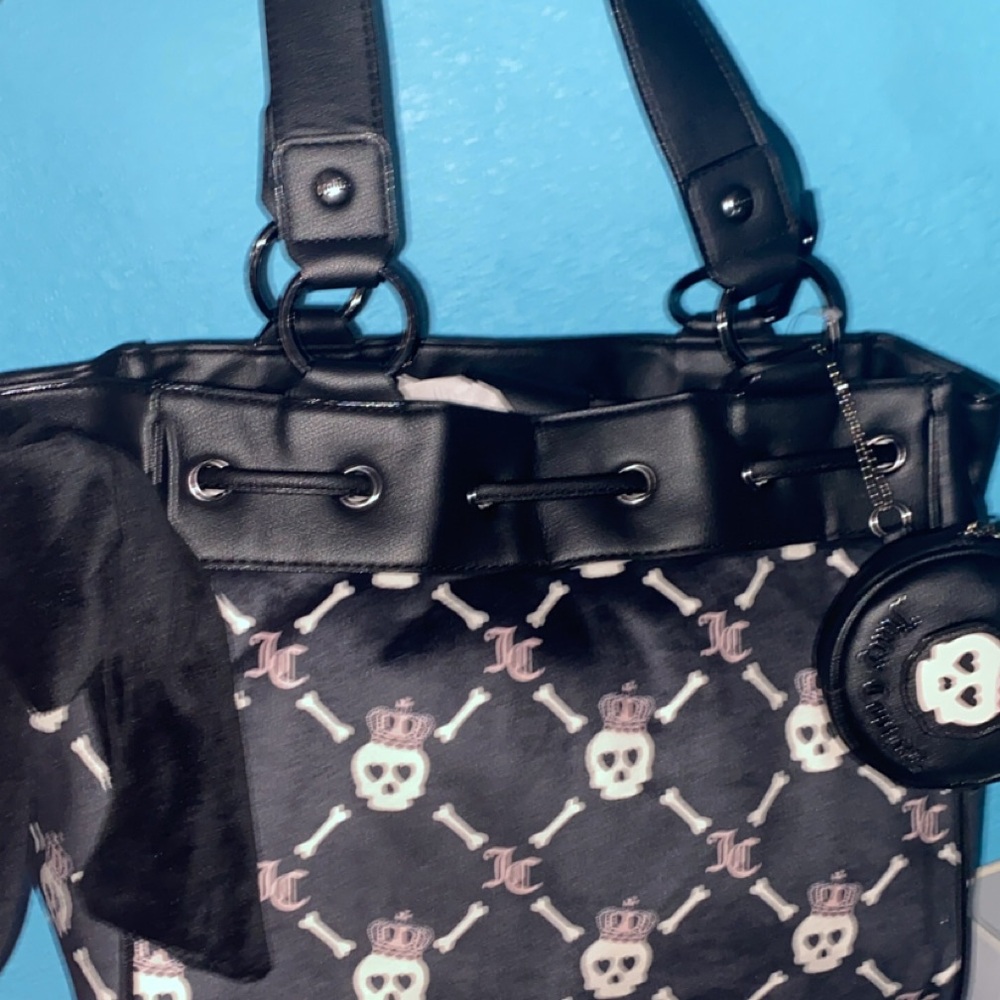 Juicy Couture Black and White Skull Tote